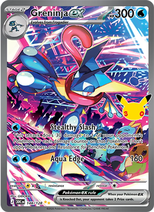 Greninja ex — 30th Celebration #148 (Pokémon TCG card)