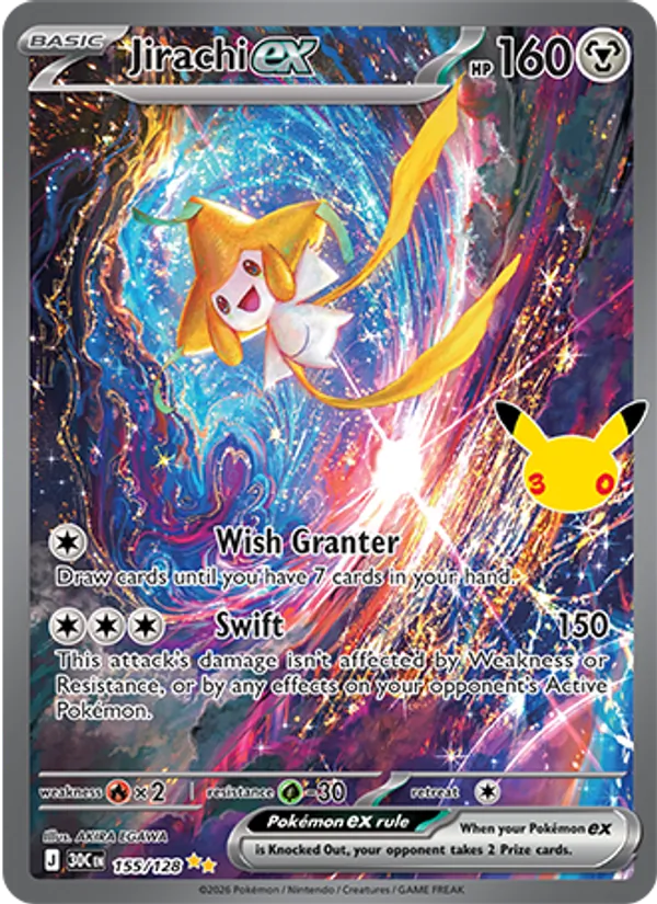 Jirachi ex — 30th Celebration #155 (Pokémon TCG card)