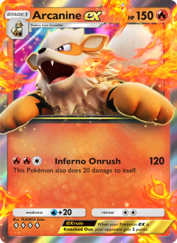 Arcanine ex — Genetic Apex #041 (Pokémon TCG card)