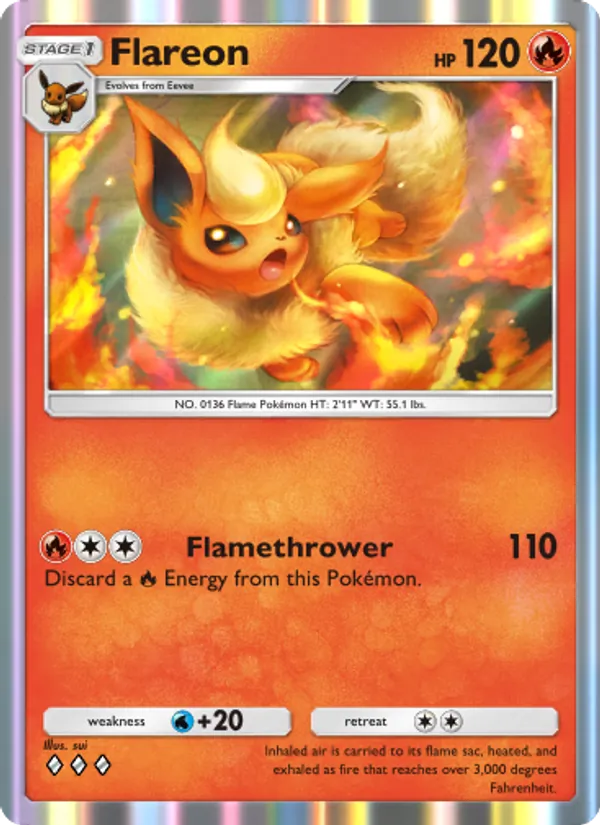Flareon — Genetic Apex #045 (Pokémon TCG card)