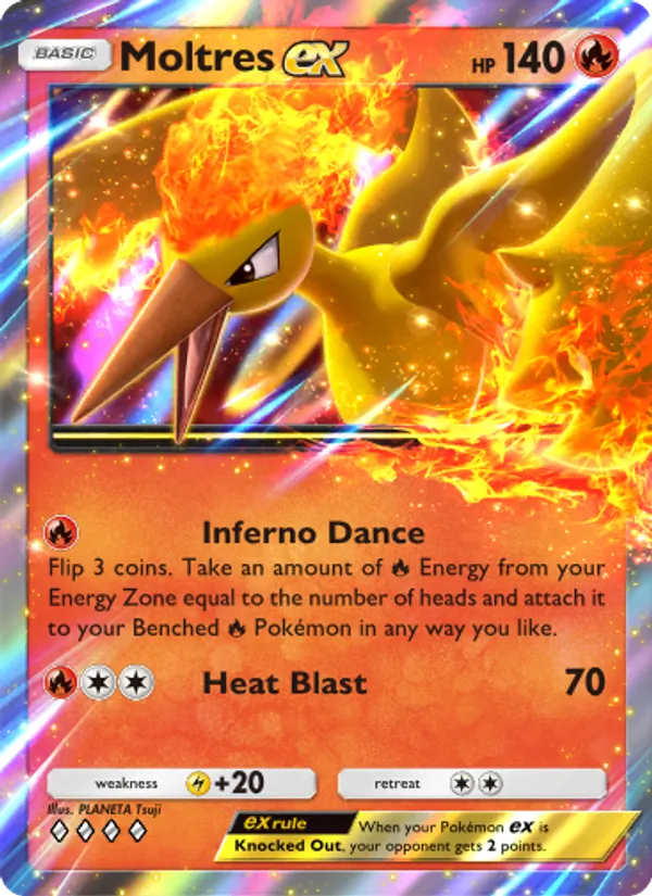 Moltres ex — Genetic Apex #047 (Pokémon TCG card)