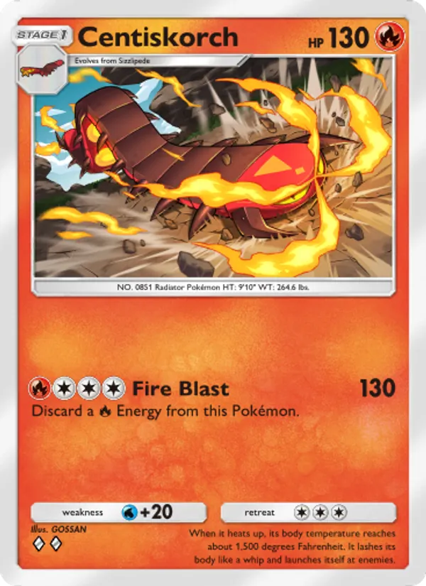 Centiskorch — Genetic Apex #052 (Pokémon TCG card)