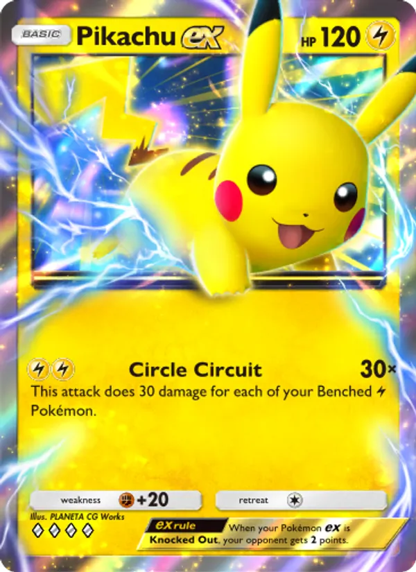 Pikachu ex — Genetic Apex #096 (Pokémon TCG card)