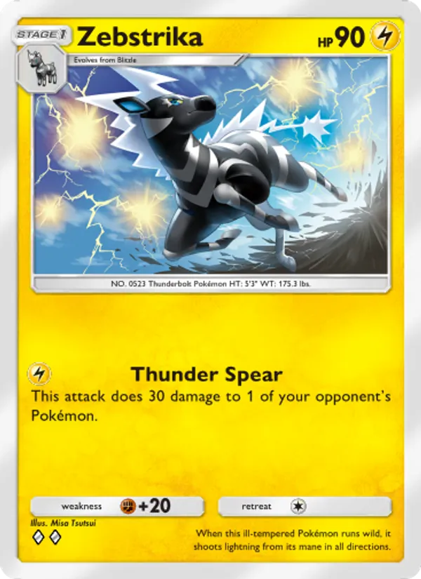 Zebstrika — Genetic Apex #106 (Pokémon TCG card)