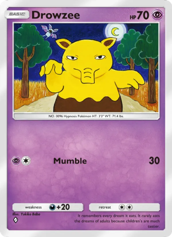 Drowzee — Genetic Apex #124 (Pokémon TCG card)