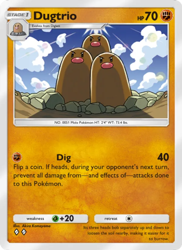 Dugtrio — Genetic Apex #140 (Pokémon TCG card)
