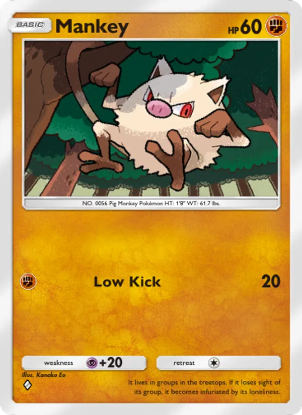 Mankey — Genetic Apex #141 (Pokémon TCG card)