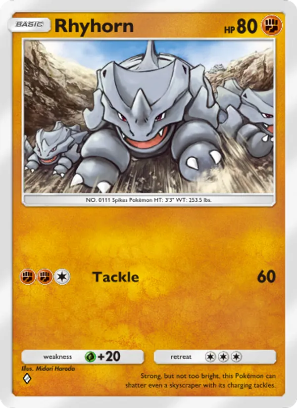 Rhyhorn — Genetic Apex #156 (Pokémon TCG card)