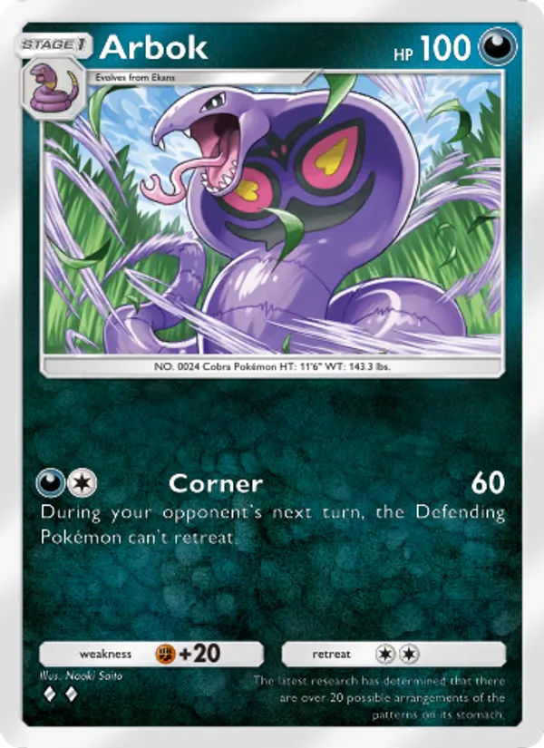 Arbok — Genetic Apex #165 (Pokémon TCG card)
