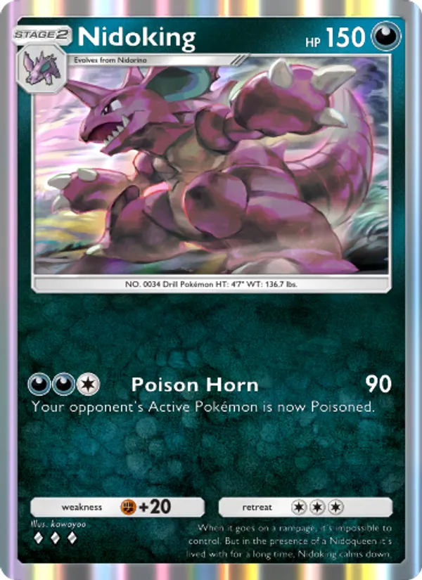 Nidoking — Genetic Apex #171 (Pokémon TCG card)