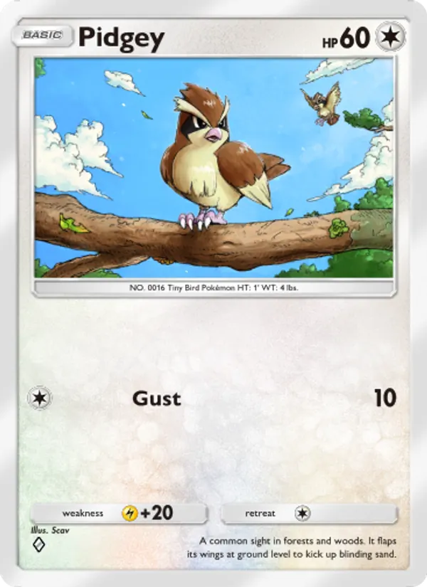 Pidgey — Genetic Apex #186 (Pokémon TCG card)