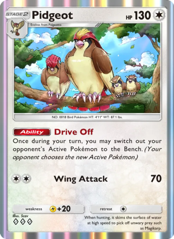 Pidgeot — Genetic Apex #188 (Pokémon TCG card)