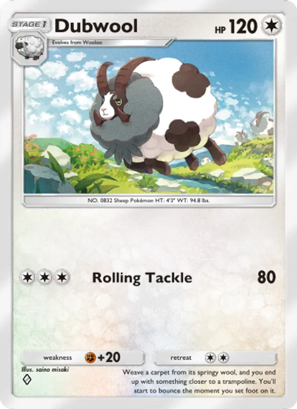 Dubwool — Genetic Apex #215 (Pokémon TCG card)
