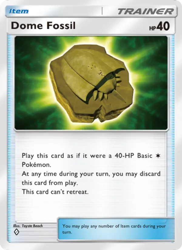 Dome Fossil — Genetic Apex #217 (Pokémon TCG card)