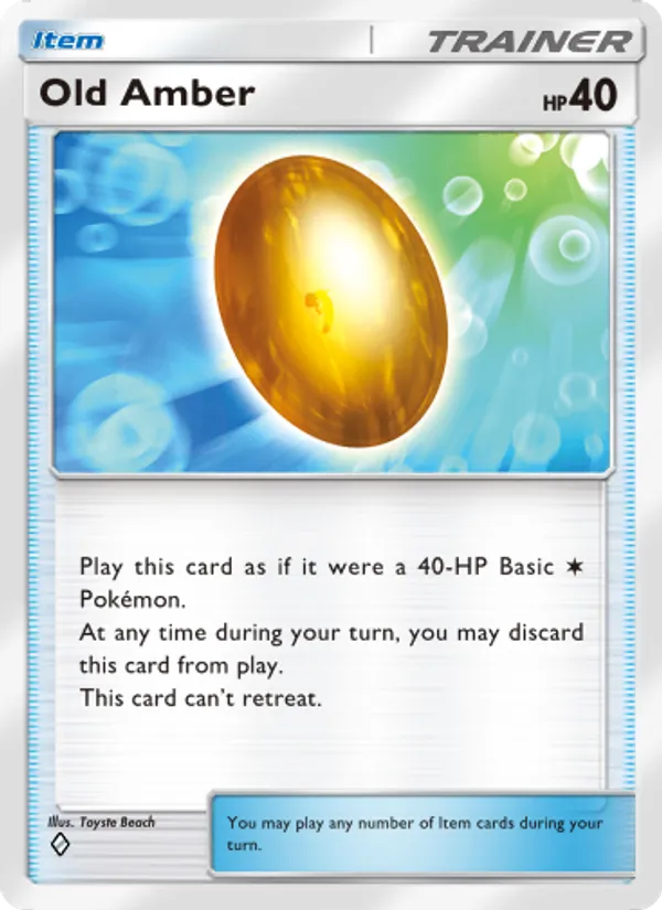 Old Amber — Genetic Apex #218 (Pokémon TCG card)
