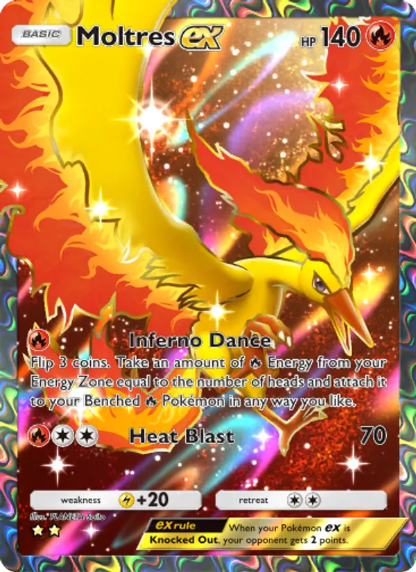 Moltres ex — Genetic Apex #255 (Pokémon TCG card)