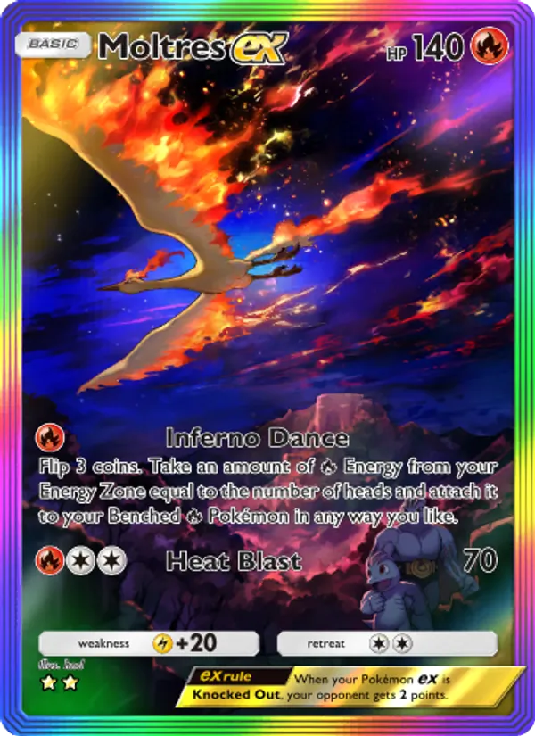 Moltres ex — Genetic Apex #274 (Pokémon TCG card)