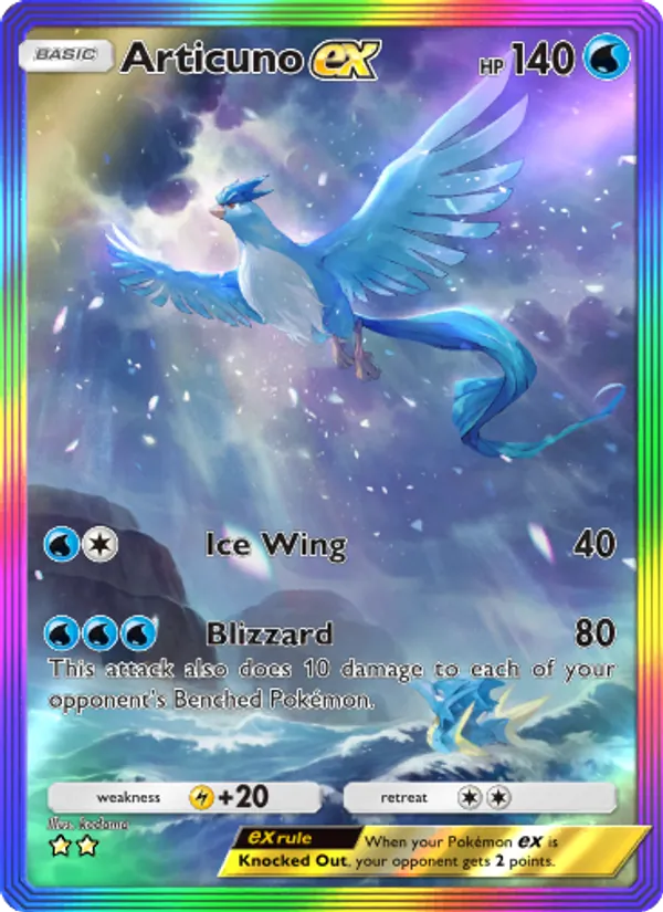Articuno ex — Genetic Apex #275 (Pokémon TCG card)
