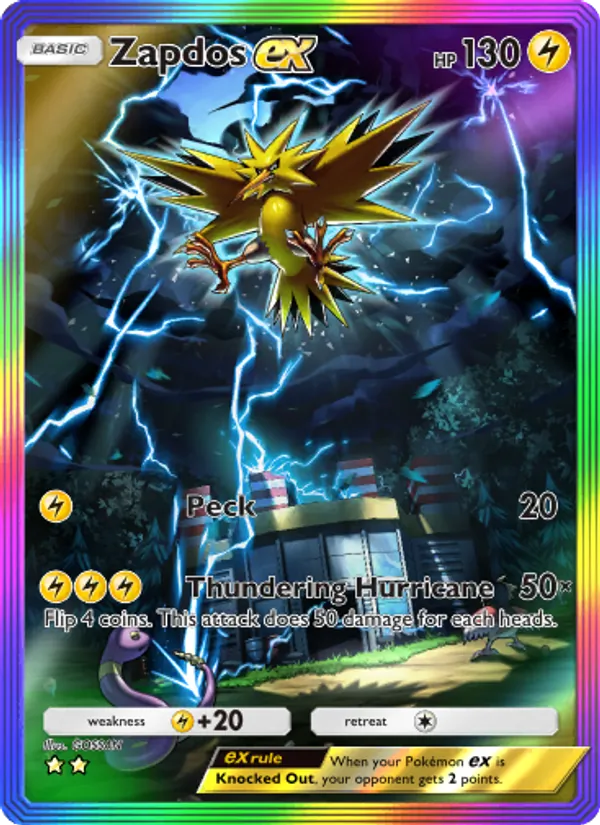 Zapdos ex — Genetic Apex #276 (Pokémon TCG card)