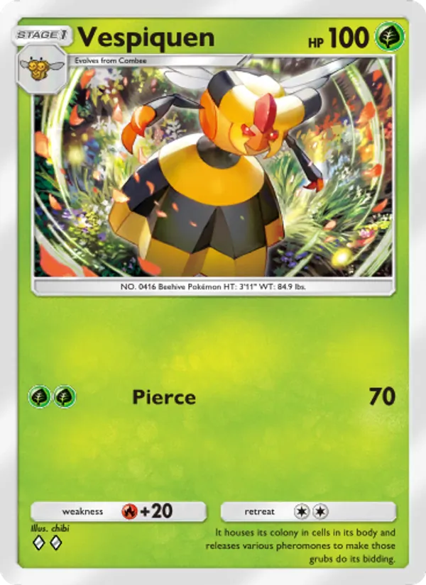Vespiquen — Space-Time Smackdown #018 (Pokémon TCG card)