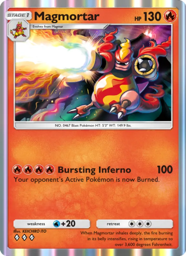 Magmortar — Space-Time Smackdown #024 (Pokémon TCG card)