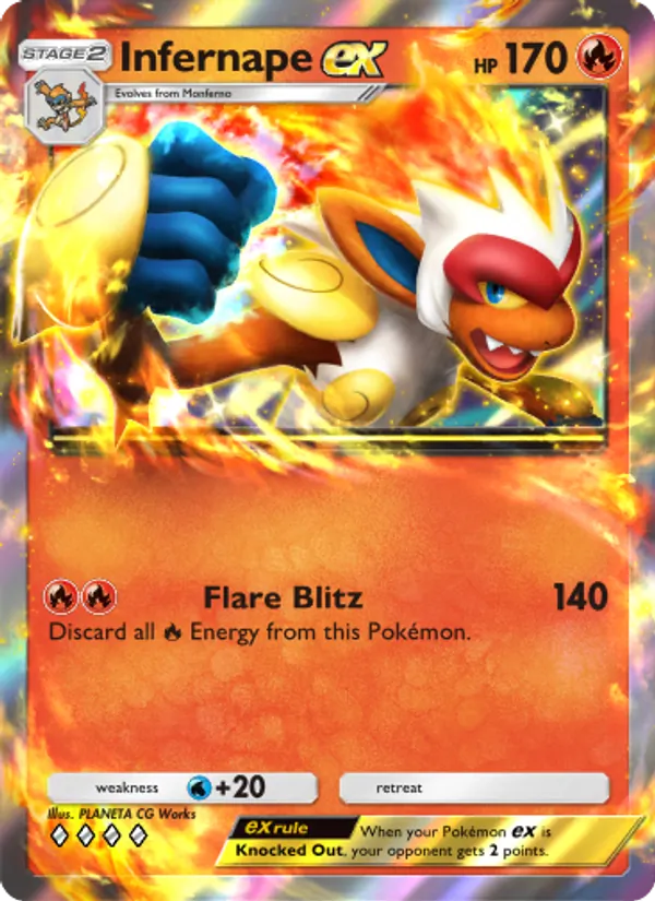 Infernape ex — Space-Time Smackdown #029 (Pokémon TCG card)