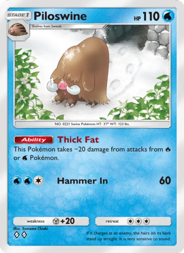 Piloswine — Space-Time Smackdown #032 (Pokémon TCG card)