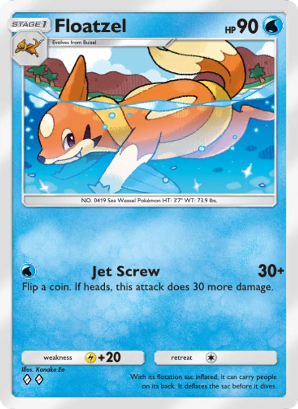 Floatzel — Space-Time Smackdown #039 (Pokémon TCG card)