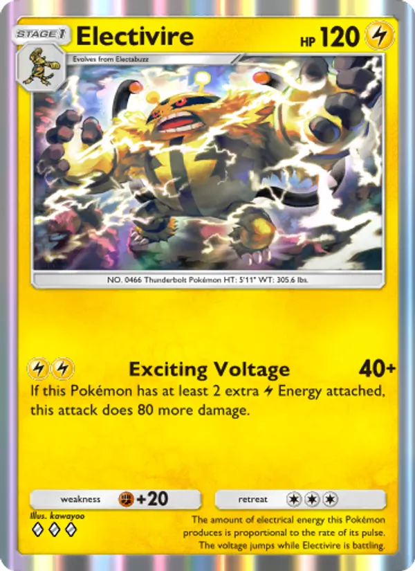 Electivire — Space-Time Smackdown #057 (Pokémon TCG card)