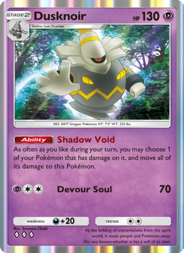 Dusknoir — Space-Time Smackdown #072 (Pokémon TCG card)