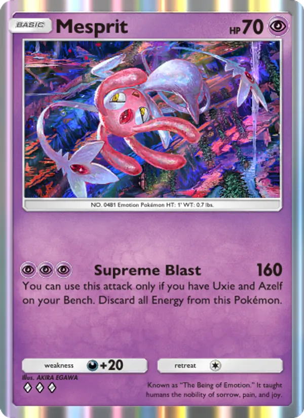 Mesprit — Space-Time Smackdown #076 (Pokémon TCG card)