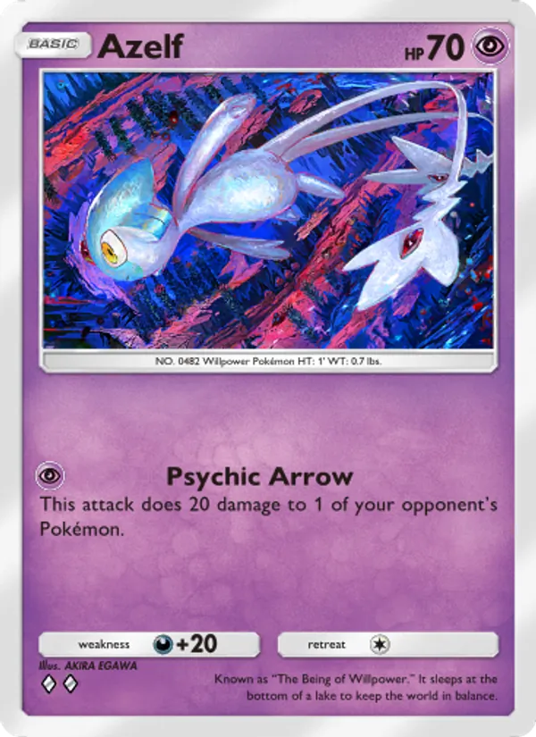 Azelf — Space-Time Smackdown #077 (Pokémon TCG card)