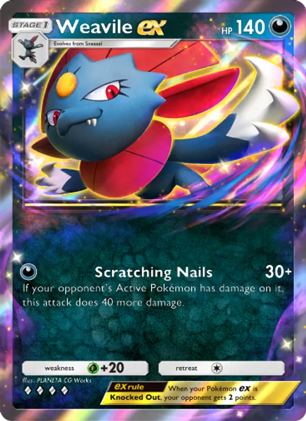 Weavile ex — Space-Time Smackdown #099 (Pokémon TCG card)