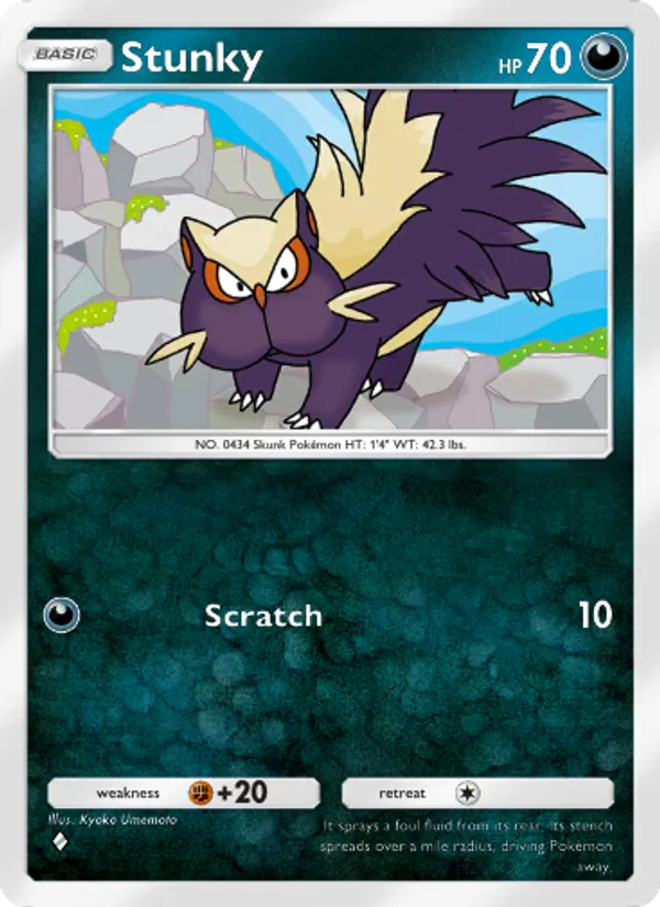 Stunky — Space-Time Smackdown #102 (Pokémon TCG card)