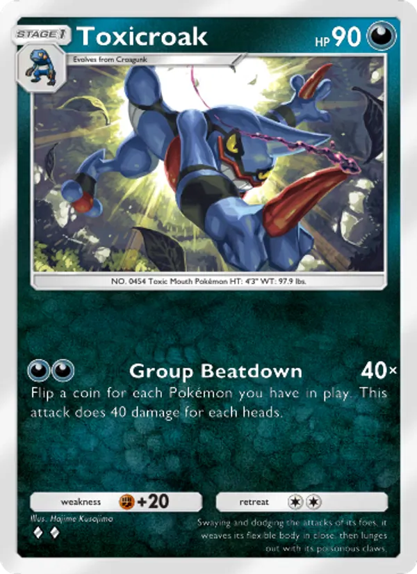Toxicroak — Space-Time Smackdown #108 (Pokémon TCG card)