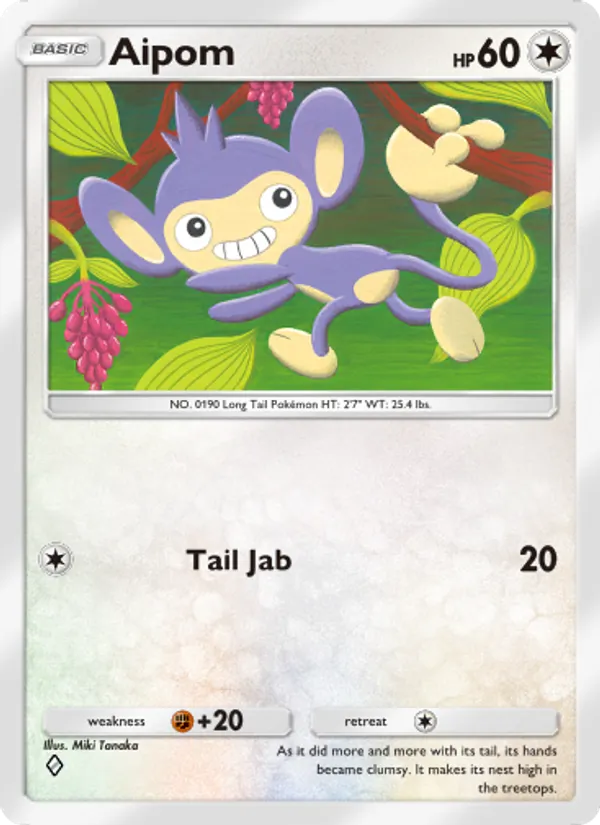 Aipom — Space-Time Smackdown #130 (Pokémon TCG card)
