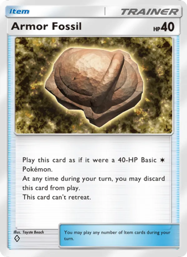 Armor Fossil — Space-Time Smackdown #145 (Pokémon TCG card)