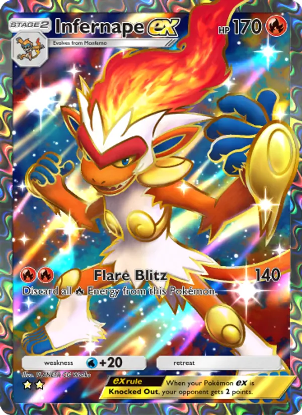 Infernape ex — Space-Time Smackdown #181 (Pokémon TCG card)