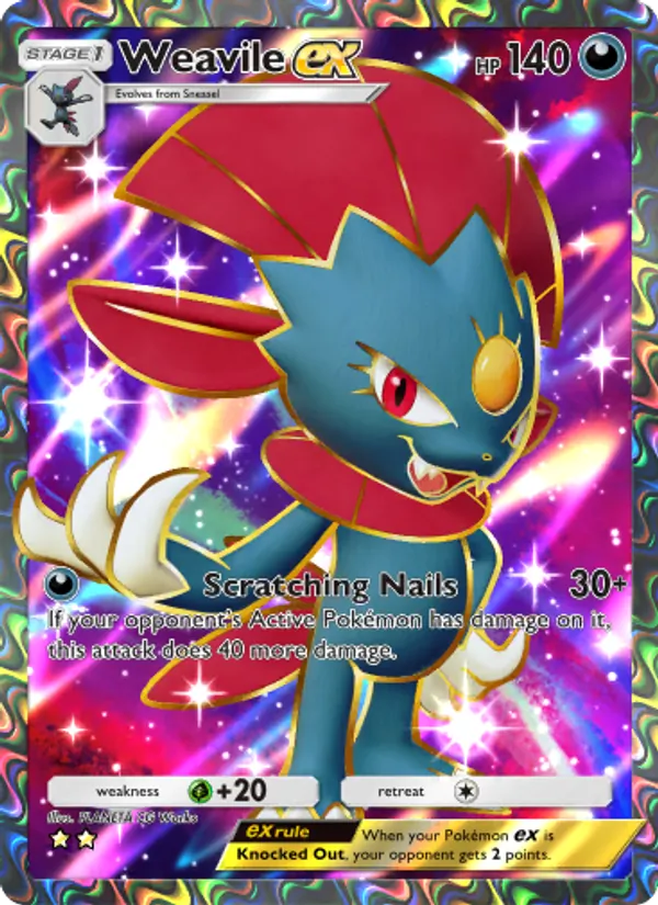 Weavile ex — Space-Time Smackdown #186 (Pokémon TCG card)