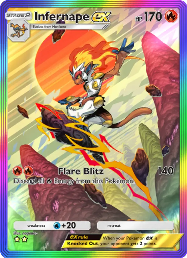 Infernape ex — Space-Time Smackdown #197 (Pokémon TCG card)