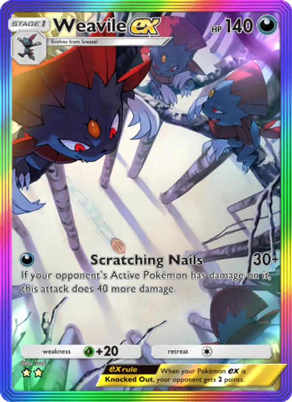 Weavile ex — Space-Time Smackdown #201 (Pokémon TCG card)
