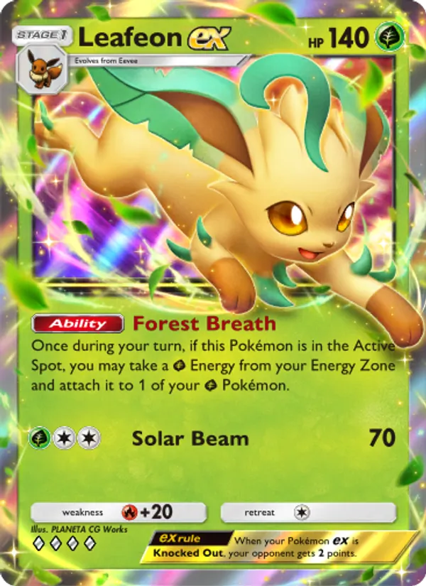 Leafeon ex — Triumphant Light #010 (Pokémon TCG card)
