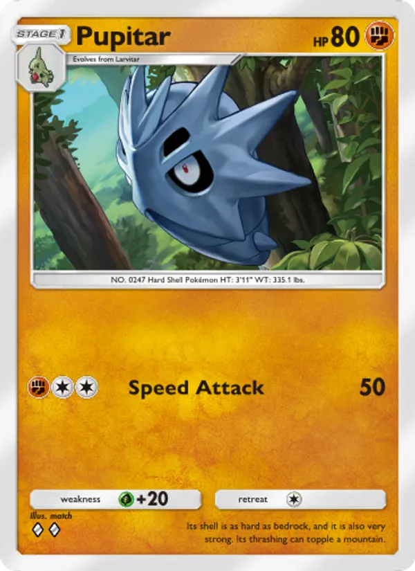Pupitar — Triumphant Light #040 (Pokémon TCG card)
