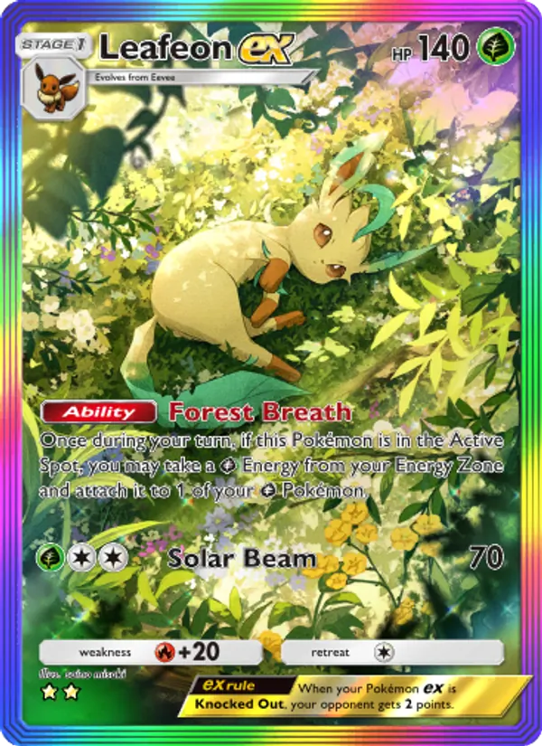 Leafeon ex — Triumphant Light #091 (Pokémon TCG card)
