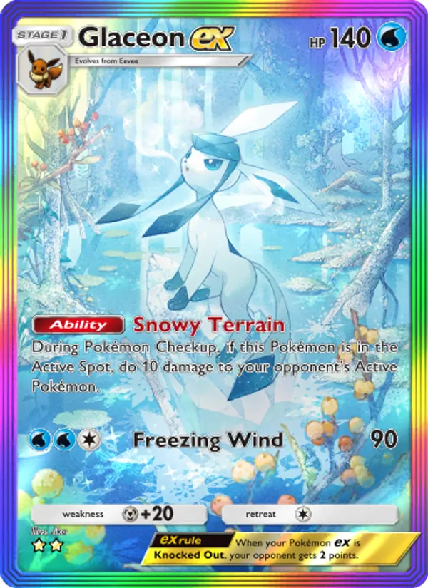 Glaceon ex — Triumphant Light #092 (Pokémon TCG card)