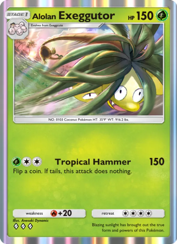 Alolan Exeggutor — Celestial Guardians #002 (Pokémon TCG card)