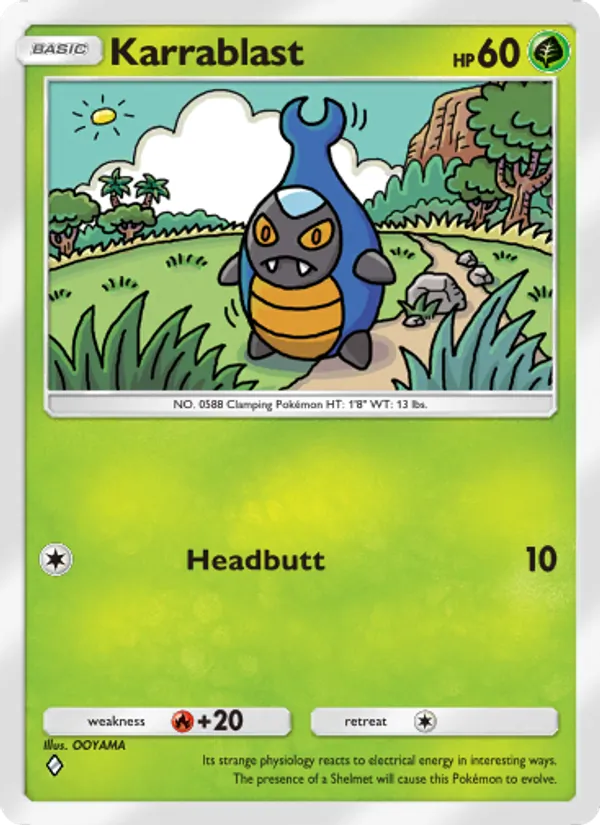 Karrablast — Celestial Guardians #006 (Pokémon TCG card)