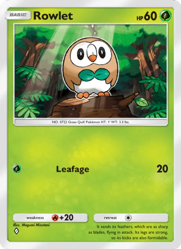 Rowlet — Celestial Guardians #009 (Pokémon TCG card)