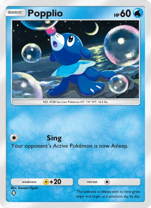 Popplio — Celestial Guardians #045 (Pokémon TCG card)