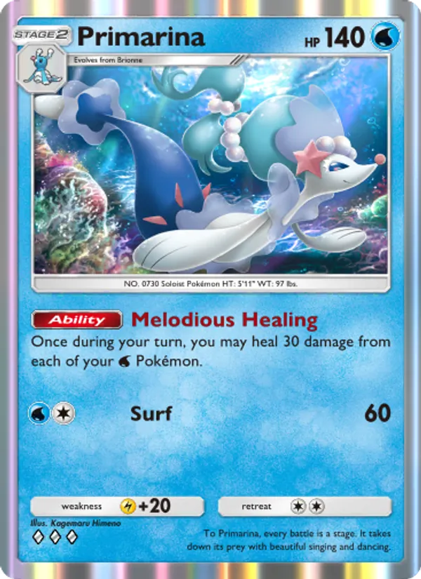 Primarina — Celestial Guardians #048 (Pokémon TCG card)